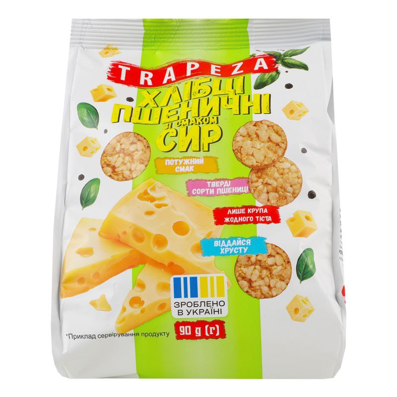 Міні-хлібці пшеничні зі смаком Сир Trapeza 90г